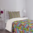 thumbnail image 3 of Ambesonne Abstract Quilted Bedspread Set 2 Pcs, Stars Swirls Lines Dots, Twin Size, Multicolor, 3 of 5