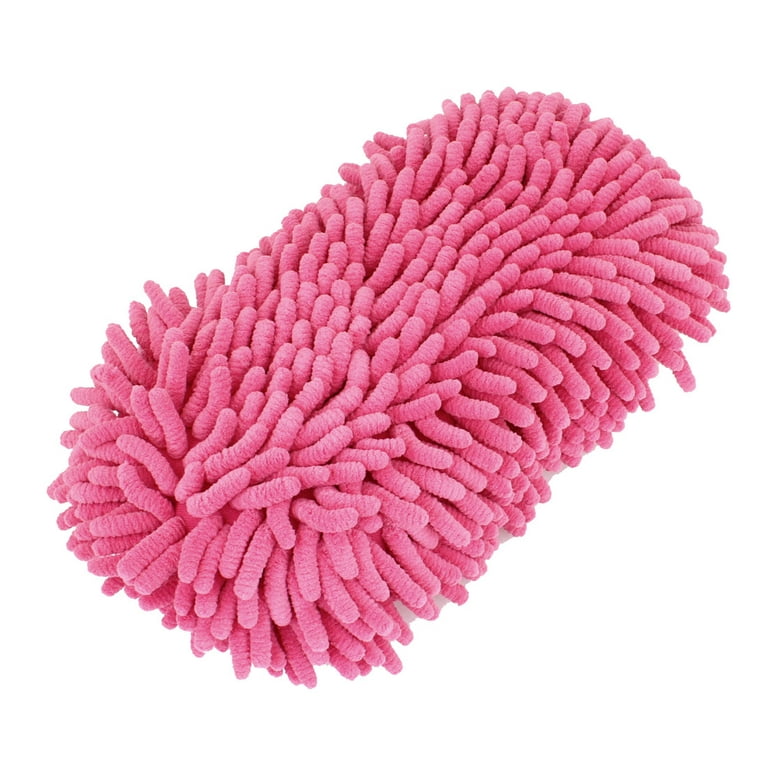 Portable rag car wash gloves Microfiber Soft Chenille Wash Mitten Double  Sided Large Dusting Gloves for House Cleaning, Pink Pack of 2 (Color :  Roze) 