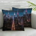 thumbnail image 3 of COMIO  New York City Night Printed Pillow Cover Decorative Throw Pillow Cover Square Cushion Cover, 3 of 5