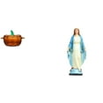 thumbnail image 1 of Plato de dulces de vidrio, tazón con forma de calabaza con tapa, tarro de , figura de María, estatua religiosa de Jesús, adorno arte, 1 of 8