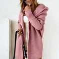 thumbnail image 4 of Dyfzdhu Cardigan Sweaters for Women Hooded Long Sleeve Casual Loose Batwing Sleeve Knit Sweater Coat Pink, 4 of 4