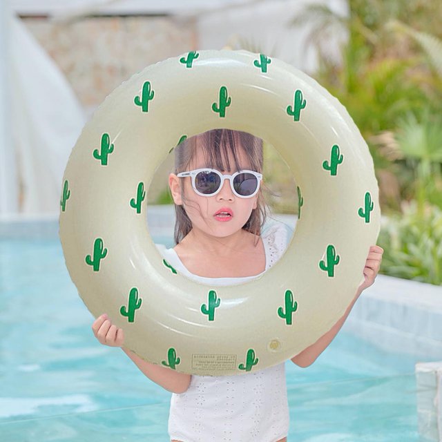 Anillos De Natación Círculo de natación de piscina de cactus reutilizable de PVC Lifebuoy para fiesta en la playa (A80)