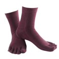 thumbnail image 2 of 1Pair Comfy Five Toe Socks Cotton High Crew Sock Five Toe Socks Athletic Solid Socks Purple, 2 of 5
