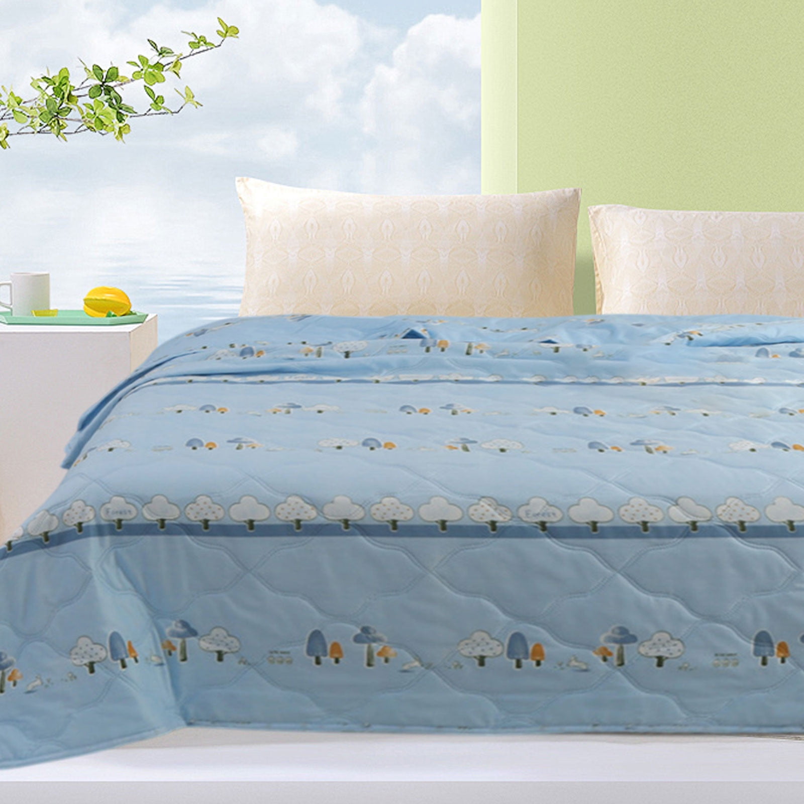 sruoe Summer Cooling Quilt, Quilts for Queen Bed, Thin Comforter, Air Conditioning Quilt, Full Bed Size Cooling Quilt, Reversible Hypoallergenic Lightweight Summer Quilt for Bedding