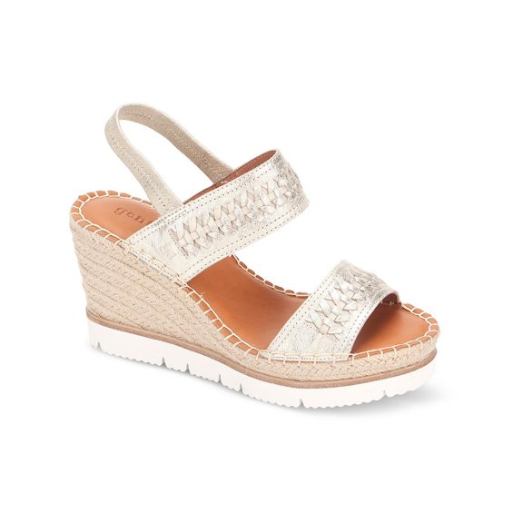Gentle Souls by Kenneth Cole Womens Elyssa Braided Leather Wedge Sandals