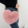 thumbnail image 3 of HeroNeo Women Faux Fur Crossbody Satchel Heart Shaped Shoulder Bag Tote Ladies Messenger Purse, 3 of 19