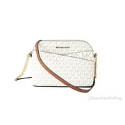 Michael Kors Women's Back Slip Pocket Signature Canvas Crossbody Bag, Vanilla