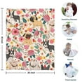 thumbnail image 4 of Dogs with Pioneer Flower Blanket,Comfortable Soft Flannel Throw Blanket,All Season,Warm Lightweight Blankets for Sofa Bed Couch Living Room Chair,30"x40", 4 of 4