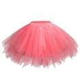 thumbnail image 2 of Black and Friday Clothing Sales Idoravan Tulle Tutu Skirts for Women Clearance Women Mesh Tulle Skirt Princess Elastic Skirt Adult Short Dancing Skirt Watermelon Red, 2 of 3