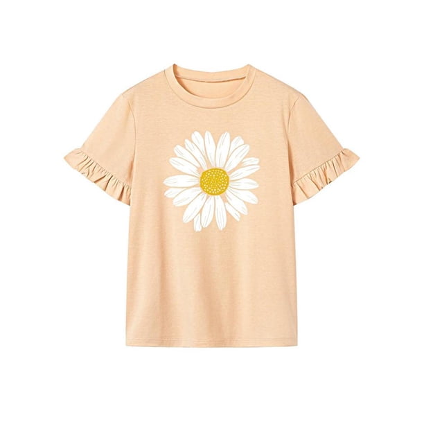 Camiseta para mujer con cuello redondo y cuello redondo, camisetas de verano para viajar, acampar y trabajar S