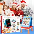 thumbnail image 6 of Freecat Easel for Kids, Toddlers' Double Sides Drawing Board with Blackboard & Whiteboard, Carry Case, Blue, Board Game,Birthday Christmas Gift for Kids Girls Boys 3-5 Years Old.(20"×11.5"×15.2"), 6 of 7