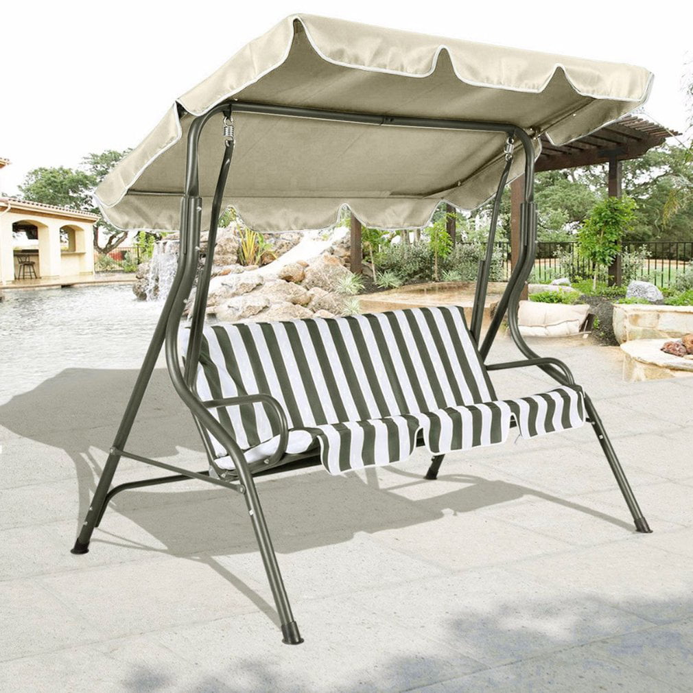 66 45inch Outdoor Swing Chair Top Cover, Metal Patio Swing With Canopy