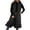Black##1, variant on Long Puffer Vest Women Button Down Sleeveless Hooded Jacket Overcoat Solid Color Side Slit Winter Parka Coat