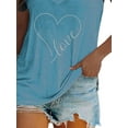 thumbnail image 4 of FASHIONWT Women Plus Size Sexy Personality Hot Diamond V-Neck Heart T-Shirt Top, 4 of 4
