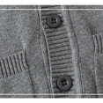 thumbnail image 6 of Zwiiyzr Unisex Baby Boy' Cardigans Sweater V-Neck Long Sleeve Button Soild Cotton Knit Sweaters for 3-12 Years Gray, 6 of 6