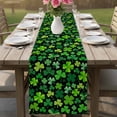thumbnail image 4 of Saint Patrick's Day Table Runner - 72 Inch Long Spring Farmhouse Botanical Clovers Cotton and Linen Blended Dress Scarves Farmhouse Table Runner for Kitchen Dining, Coffee Table, 13" x 72", 4 of 8