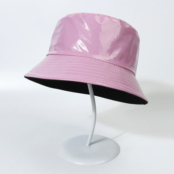 ZSQDM Bright Leather Color Double Fisherman's Hat Women's Outdoor Sun Basin Hat Foldable Travel Hat Men Multicolor Optional beanie of Men Visor Hats for Women Bucket Hats Headache Relief Cap