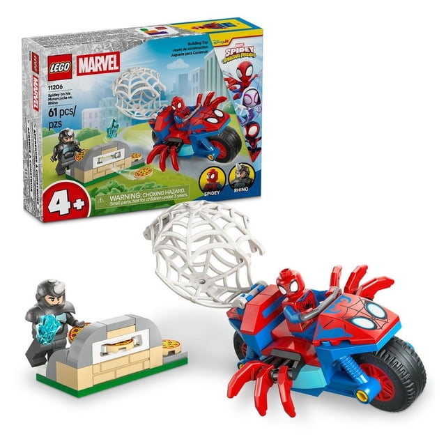 Set LEGO Marvel Spidey en su Moto vs Rhino 11206