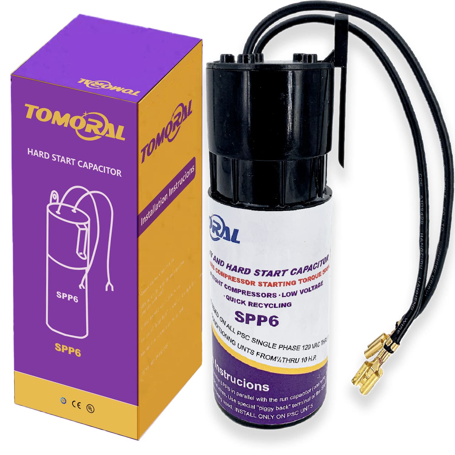 TOMORAL SPP6 Hard Start Kit for Air Conditioner PTC Relay Start