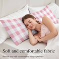 thumbnail image 6 of Light Pink Buffalo Check Body Pillow Cover 20x54, Farmhouse Plaid Modern Geometric Decorative Pillowcase with Zipper, Microfiber Pillow Protector, Soft Breathable Long Lumbar Pillowcases for Women, 6 of 9