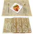 thumbnail image 1 of Juego de 6 manteles individuales de PVC lavables, manteles individuales duraderos y resistentes a las manchas, 1 of 5