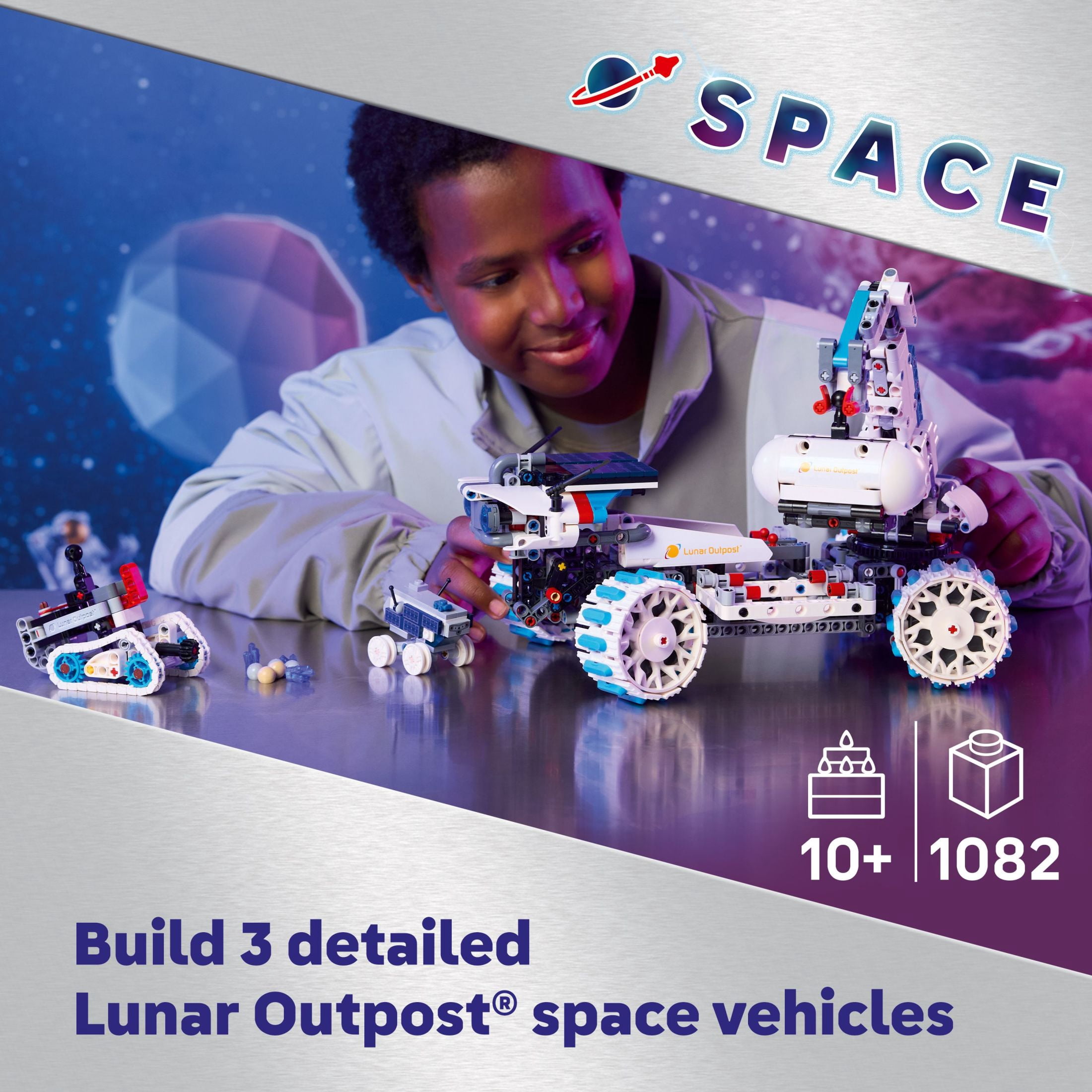 LEGO Technic Lunar Outpost Moon Rover Space Vehicle Building Toy - All-Terrain Explorer for Kids, Boys & Girls, Ages 10+ - Buildable Space Decor for Any Room - Gift Idea for Birthdays - 42211