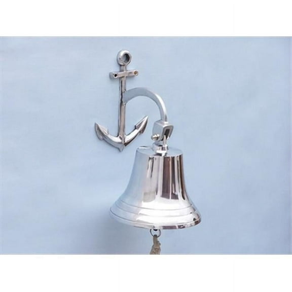 Anchor Chrome Bell 8" - Chrome Nautical Bell - Decorative Chrome Bell - Hanging Bell - Nautical Decoration - Beach Decor