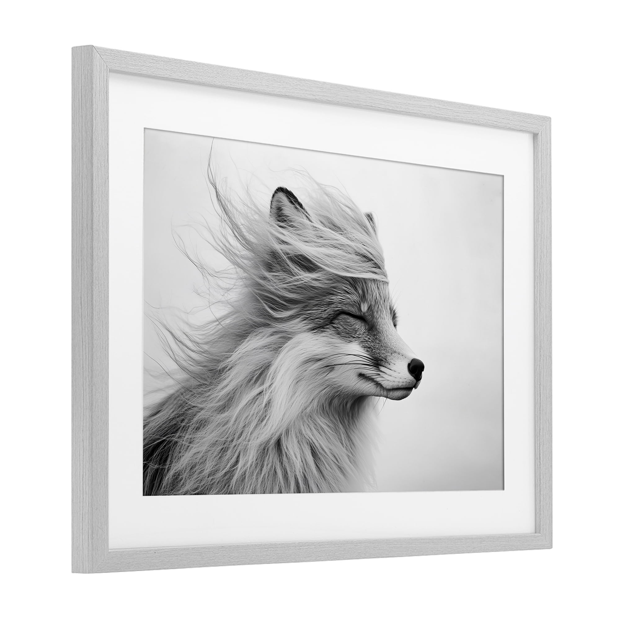 Stupell Industries Easy Breezy Fox Gray Framed Print Under Glass, design by Tina LeCour