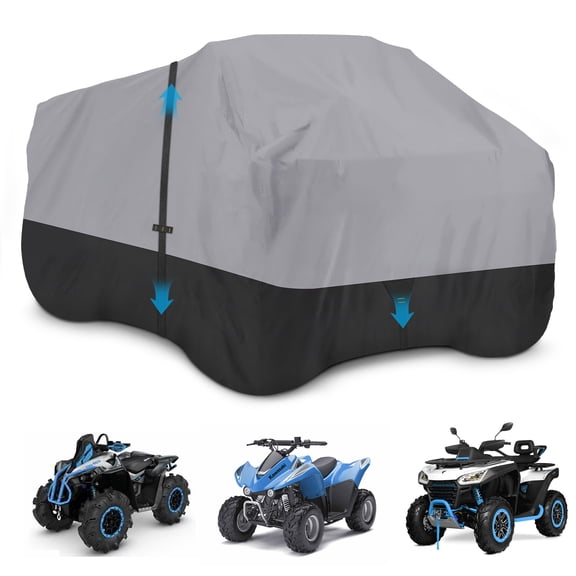 600D Waterproof & Windproof ATV Cover, 4 Wheeler Covers Outdoor Storage All Weather Protect, Quad Cover Fit for Polaris Yamaha Suzuki Honda, 95" L x 50" W x 48" H