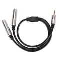 thumbnail image 2 of Sound Y Splitter Cord, Male To Dual Female Tensile Compact Plug And Play 1.6ft 3.5mm To Dual 6.35mm Cable Gold Plated  For Mixer For Microphone, 2 of 8