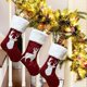 thumbnail image 2 of Medias de Navidad, 4 piezas de medias de Navidad, arpillera con medias de puño de felpa grandes, para decoraciones de fiesta de Navidad de vacaciones familiares, 2 of 5