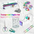 thumbnail image 3 of Arcticwind Desk Accessories Acrylic stapler set,staple remover,Phone Holder,Tape Dispenser,Tape/Pen Holder,Scissor,Ballpoint Pen,Binder Clips,Paper Clips and Staples.(8 piece Iridescent set), 3 of 6