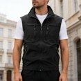 thumbnail image 2 of Utility Vest for Men with Pockets Summer, Outdoor Lightweight Outerwear Vest for Hiking Fishing Photo Work, Black 2XL, 2 of 5