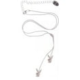 thumbnail image 3 of Playboy Y Necklace Swarovski Crystal Bunny Silver Platinum Plated Lariat, 3 of 6