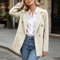 thumbnail image 6 of Xinsrenus Women’s Loose Suit Jacket Basic Solid Color Lapel Button front Blazer Versatile Business Work Uniform, 6 of 7