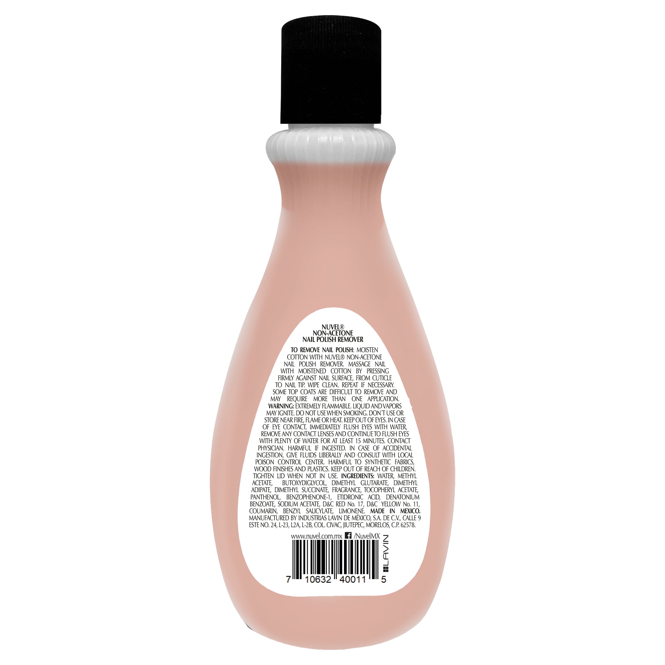 NUVEL NON ACETONE NAIL POLISH REMOVER 6 OZ BOTTLE