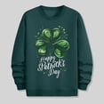 thumbnail image 5 of QUNYINEY Green Men's Sweatshirts Crew Neck Casual Long Sleeve St Patricks Day Tops Loose Drop Shoulder Pullover Sweatshirts, 5 of 6