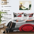 thumbnail image 5 of Red Gray Black Duvet Cover Set Full Size Abstract Round Modern Art Soft Lightweight Comforter Covers 4 Piece Bedding Set with 1 Duvet Cover 1 Bed Sheet & 2 Pillow Shams, 5 of 8