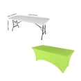 thumbnail image 2 of VIWING Lime 6ft Open Back Spandex Fitted Stretch Tablecloth Table Cover, 2 of 6