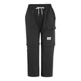 thumbnail image 3 of Women's Zip Off Convertible Straight Leg Cargo Pants, Two in One Long Pants to Shorts with Detachable Hem, Lightweight Travel Hiking Trousers for Outdoor, Breathable Black L, 3 of 8