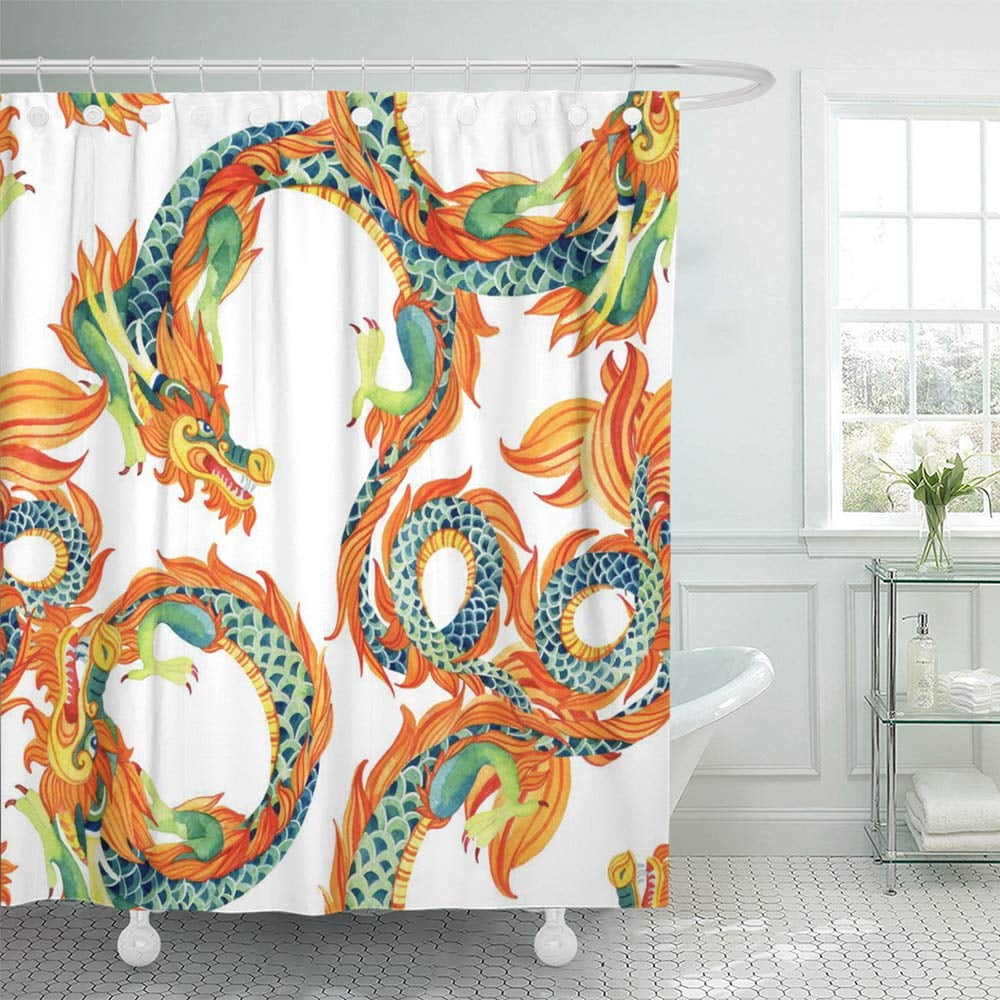 KSADK Green Animal Dragon Traditional Symbol of Watercolor Hand