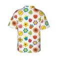 thumbnail image 6 of Wukai Cartoon Flowers Men's Hawaiian Shirt Short Sleeve Casual Button Down Summer Beach Aloha Shirt Tropical Print Holiday Party, 6 of 8