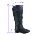thumbnail image 2 of Toozon Women's Casual Knee High Riding Boots, Zipper Closure Faux Leather, Black, 7, 2 of 5