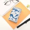 thumbnail image 7 of JIALIOU Nylon Trifold Card Wallet with ID Window Zipper Pocket for Men Women Teen Blue Whales Seashells Stars, 7 of 7