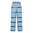 thumbnail image 5 of Timegard Womens Plus Size Pants Striped Straight Leg Elastic Waist Lounge Pants with Pockets Fall Travel, 5 of 5
