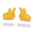 thumbnail image 4 of Quzzie 2 Pieces Helmet Sticker Finger Shape Bike Helmet Decorations Helmet Embellishments Cloth Material Removable Attachment Suitable for Skiing Biking Gift V sign, 4 of 8
