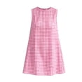 thumbnail image 6 of Caywon Women's Gingham Sleeveless Shift Dress, Round Neck A-Line Mini Dress, Polycotton Casual Summer Vacation Outfit, 6 of 6