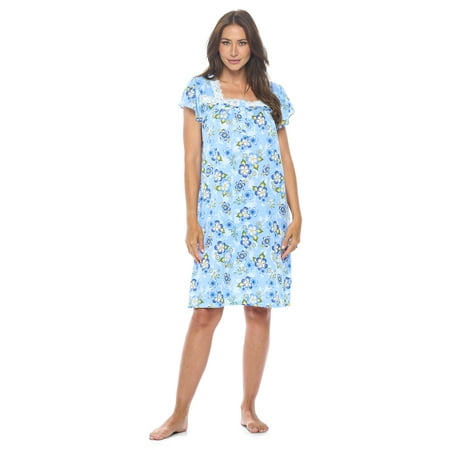 

Casual Nights Women s Short Sleeve Floral Nightgown Nightshirt Night Dress