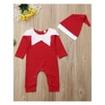thumbnail image 3 of Aunavey Newborn Baby's Xmas Romper Hat Chrismas Santa Claus Onesies Jumpsuit, 3 of 6