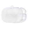 Bumkins Baby and Toddler, Silicone Grip Dish with Lid, 5-Section Toddler & Kids Plate (Marble)